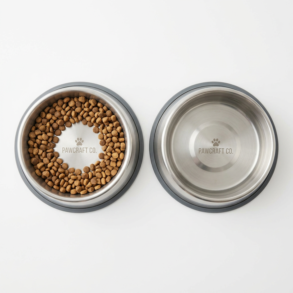 PawCraft Co. Stainless Steel Dog Bowl Set flat lay