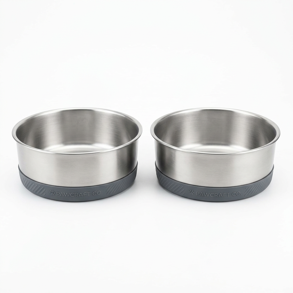 PawCraft Co. Stainless Steel Dog Bowl Set