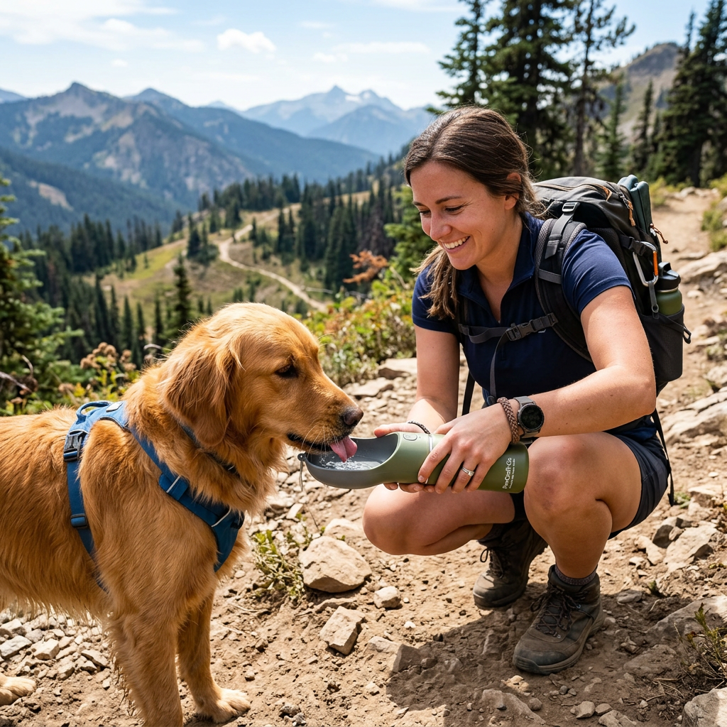 PawCraft Co. Portable Dog Water Bottle lifestyle