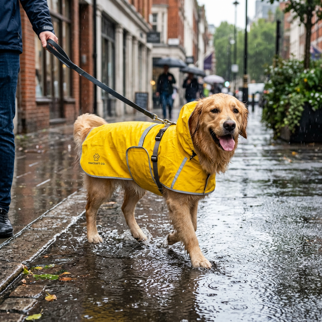 PawCraft Co. Waterproof Dog Raincoat lifestyle