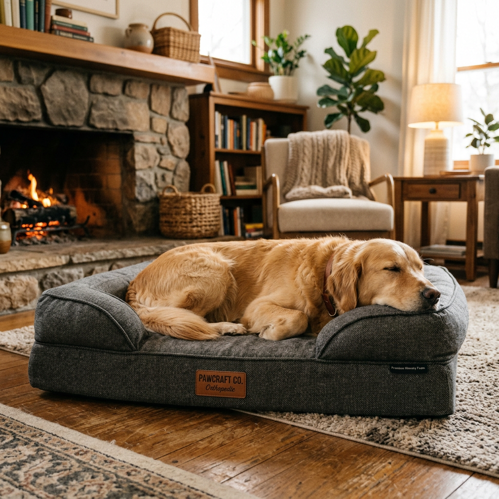 PawCraft Co. Orthopedic Dog Bed lifestyle